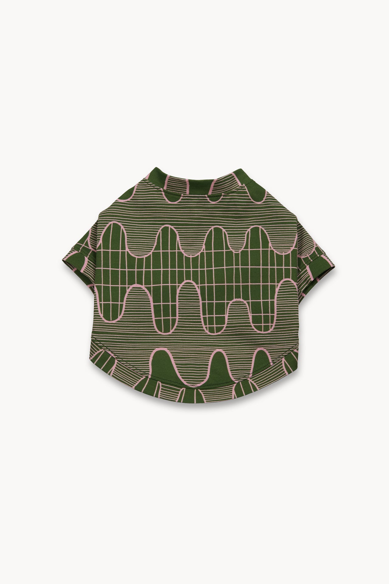 Lines & Waves T-Shirt: Green & Pink