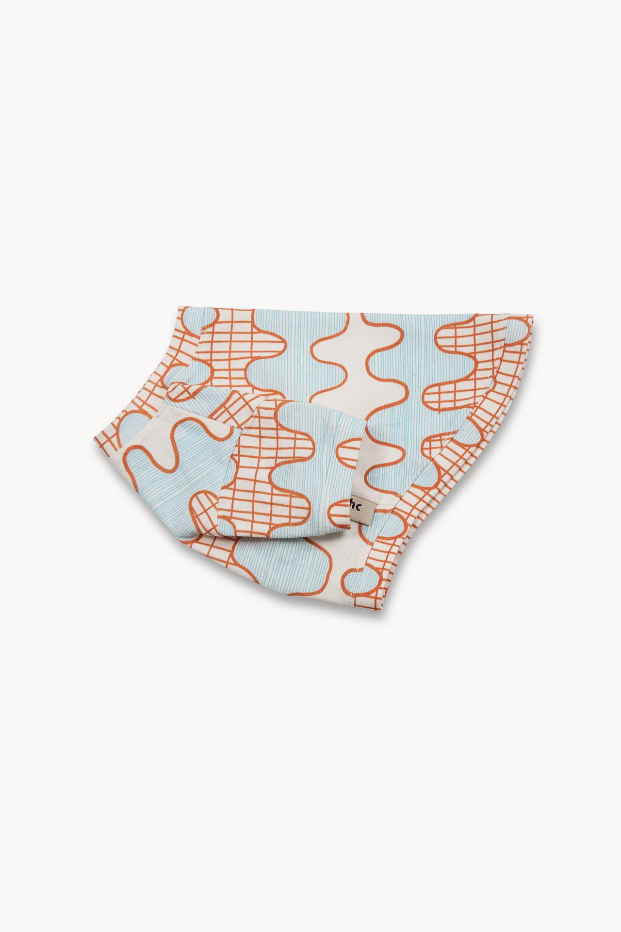 Lines & Waves T-Shirt: Orange & Sky Blue